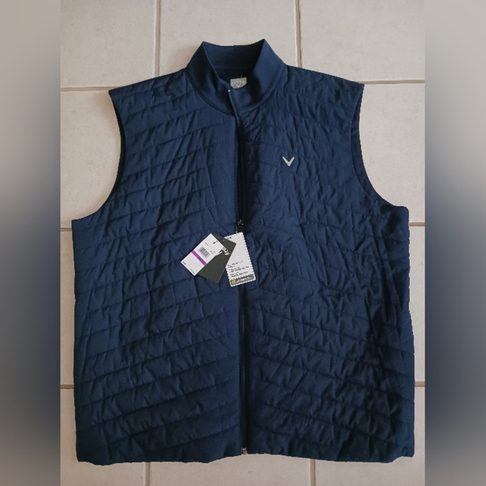 Callaway Men's Quilted Golf Vest in Navy Blue